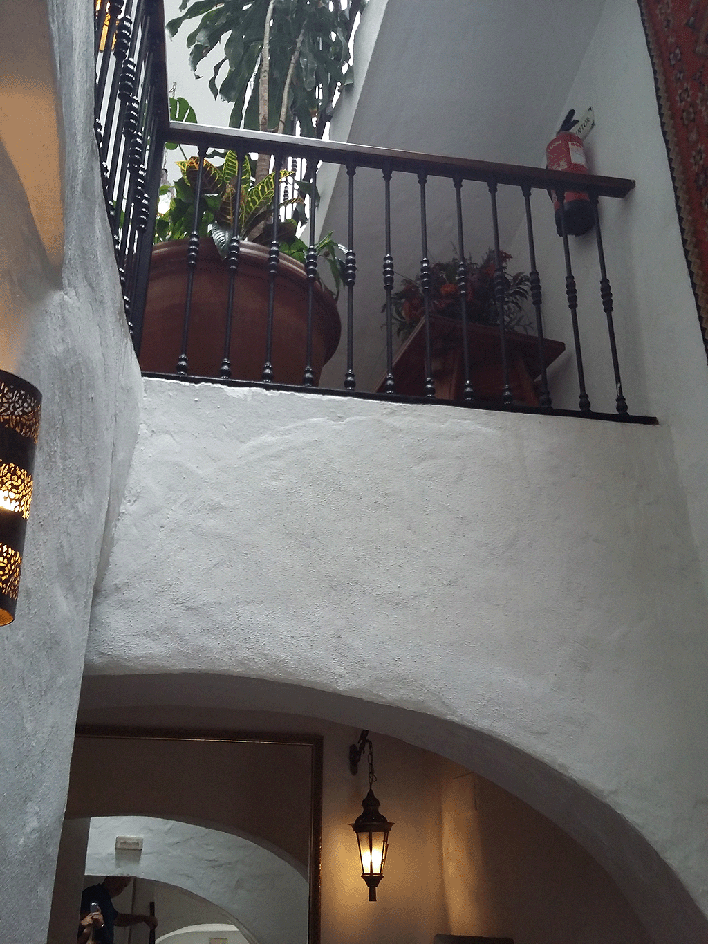 View to upper levels in hotel